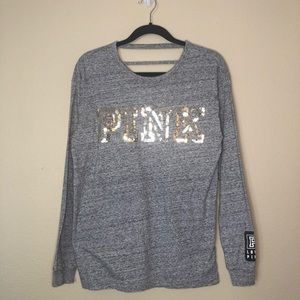 Pink Victoria Secret V- Back Long Sleeve Tee